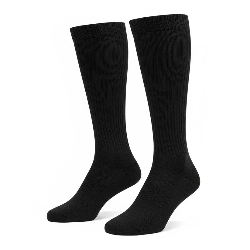 Classic Black Knee-High Sports Socks